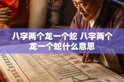 八字两个龙一个蛇 八字两个龙一个蛇什么意思