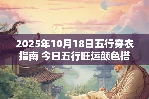 2025年10月18日五行穿衣指南 今日五行旺运颜色搭配