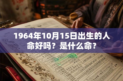1964年10月15日出生的人命好吗？是什么命？