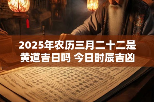 2025年农历三月二十二是黄道吉日吗 今日时辰吉凶