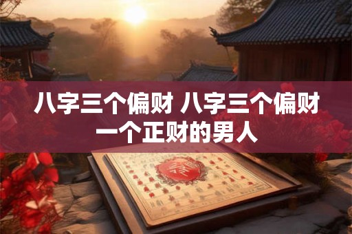 八字三个偏财 八字三个偏财一个正财的男人