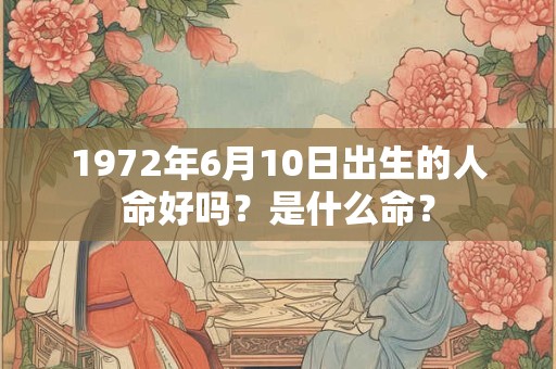 1972年6月10日出生的人命好吗？是什么命？