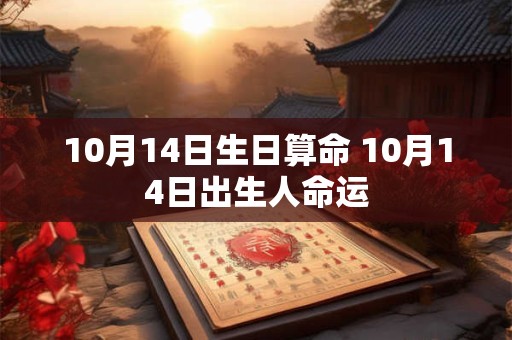 10月14日生日算命 10月14日出生人命运