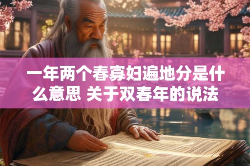 一年两个春寡妇遍地分是什么意思 关于双春年的说法