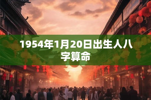 1954年1月20日出生人八字算命