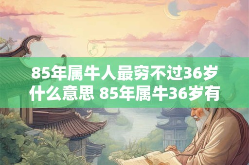 85年属牛人最穷不过36岁什么意思 85年属牛36岁有一灾怎么破解