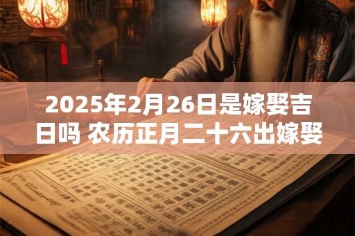 2025年2月26日是嫁娶吉日吗 农历正月二十六出嫁娶妻如何
