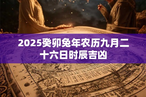 2026癸卯兔年农历九月二十六日时辰吉凶