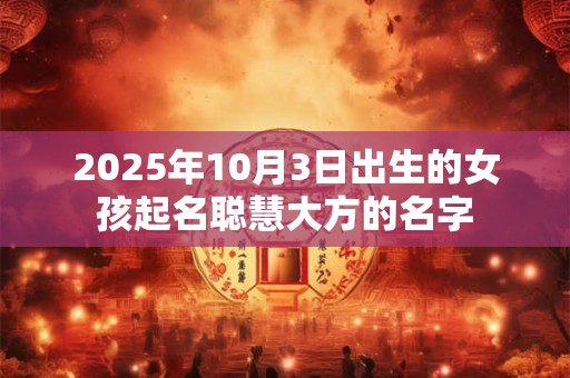 2025年10月3日出生的女孩起名聪慧大方的名字