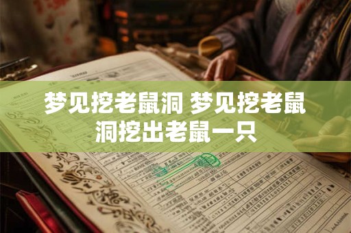 梦见挖老鼠洞 梦见挖老鼠洞挖出老鼠一只