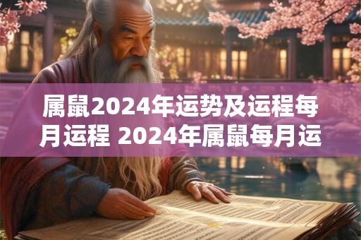 属鼠2024年运势及运程每月运程 2024年属鼠每月运势详解