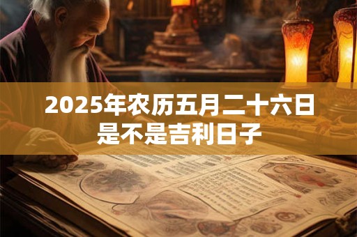 2025年农历五月二十六日是不是吉利日子
