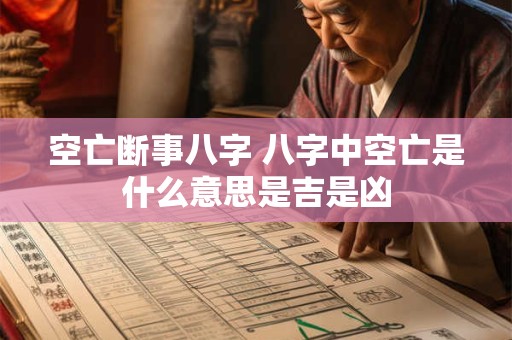 空亡断事八字 八字中空亡是什么意思是吉是凶