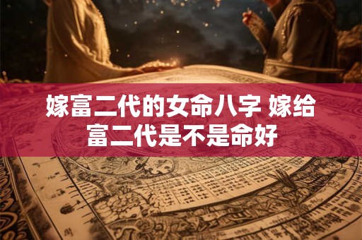嫁富二代的女命八字 嫁给富二代是不是命好