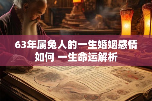 63年属兔人的一生婚姻感情如何 一生命运解析