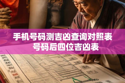 手机号码测吉凶查询对照表   号码后四位吉凶表