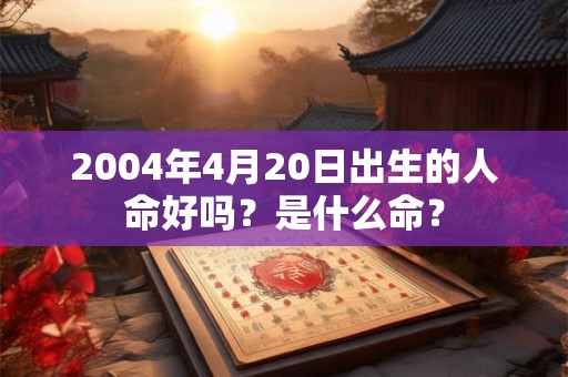 2004年4月20日出生的人命好吗？是什么命？