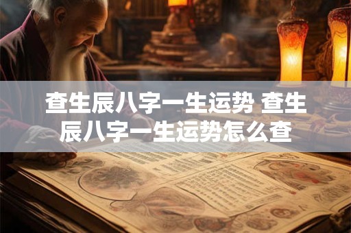 查生辰八字一生运势 查生辰八字一生运势怎么查