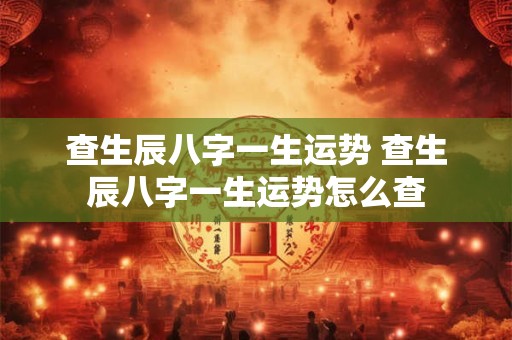 查生辰八字一生运势 查生辰八字一生运势怎么查