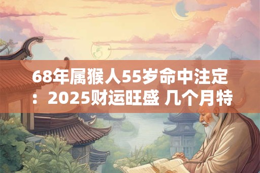 68年属猴人55岁命中注定：2025财运旺盛 几个月特别值得期待