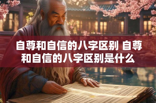 自尊和自信的八字区别 自尊和自信的八字区别是什么