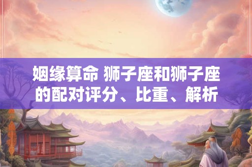 姻缘算命 狮子座和狮子座的配对评分、比重、解析