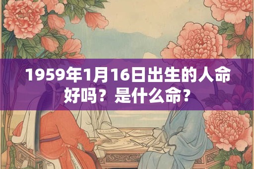 1959年1月16日出生的人命好吗？是什么命？