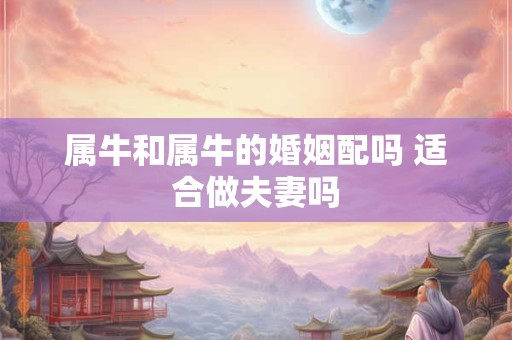 属牛和属牛的婚姻配吗 适合做夫妻吗