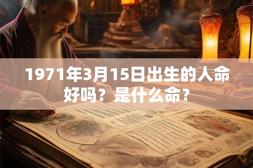 1971年3月15日出生的人命好吗？是什么命？