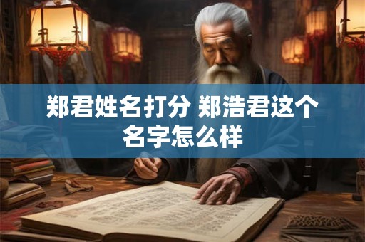 郑君姓名打分 郑浩君这个名字怎么样