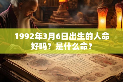 1992年3月6日出生的人命好吗？是什么命？