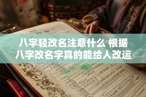 八字轻改名注意什么 根据八字改名字真的能给人改运吗