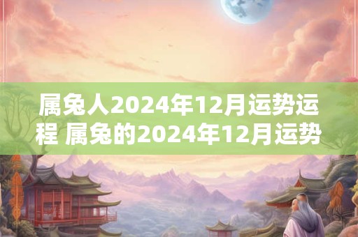 属兔人2024年12月运势运程 属兔的2024年12月运势走势分析