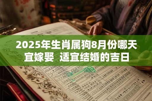 2025年生肖属狗8月份哪天宜嫁娶  适宜结婚的吉日