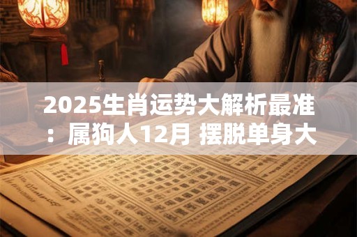 2025生肖运势大解析最准：属狗人12月 摆脱单身大富大贵