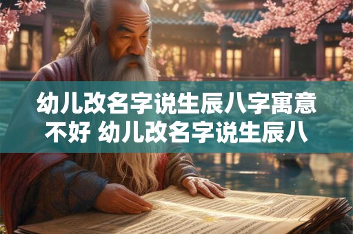 幼儿改名字说生辰八字寓意不好 幼儿改名字说生辰八字寓意不好怎么回事