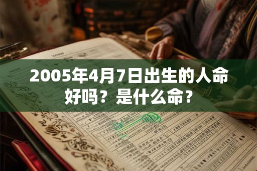 2005年4月7日出生的人命好吗？是什么命？