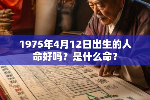1975年4月12日出生的人命好吗？是什么命？