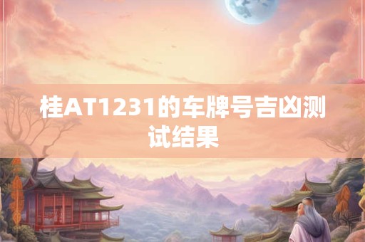桂AT1231的车牌号吉凶测试结果