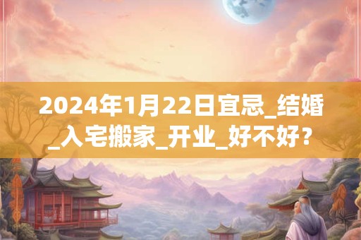 2024年1月22日宜忌_结婚_入宅搬家_开业_好不好？