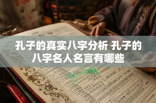 孔子的真实八字分析 孔子的八字名人名言有哪些