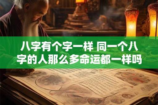 八字有个字一样 同一个八字的人那么多命运都一样吗