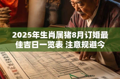 2025年生肖属猪8月订婚最佳吉日一览表 注意规避今日所冲