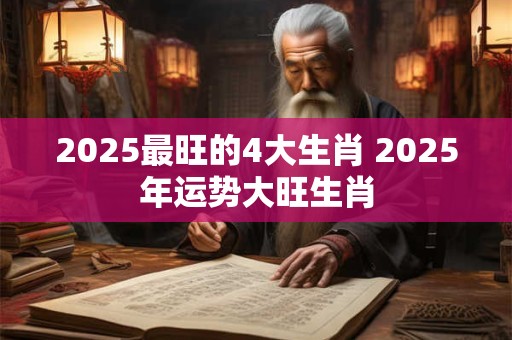 2026最旺的4大生肖 2026年运势大旺生肖