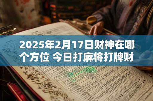 2025年2月17日财神在哪个方位 今日打麻将打牌财运方位！