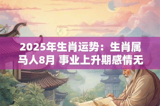 2025年生肖运势：生肖属马人8月 事业上升期感情无波动
