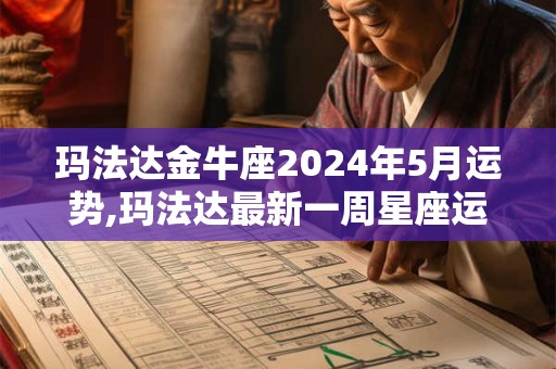 玛法达金牛座2024年5月运势,玛法达最新一周星座运12月