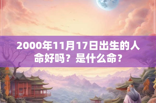 2000年11月17日出生的人命好吗？是什么命？
