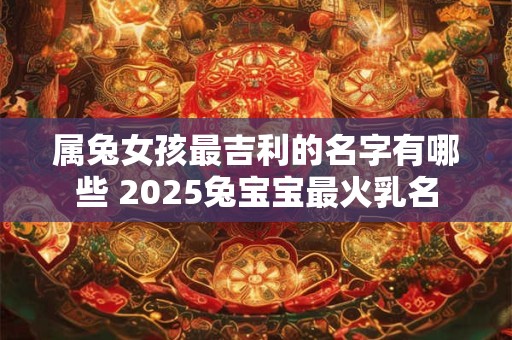 属兔女孩最吉利的名字有哪些 2025兔宝宝最火乳名
