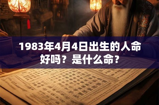 1983年4月4日出生的人命好吗？是什么命？